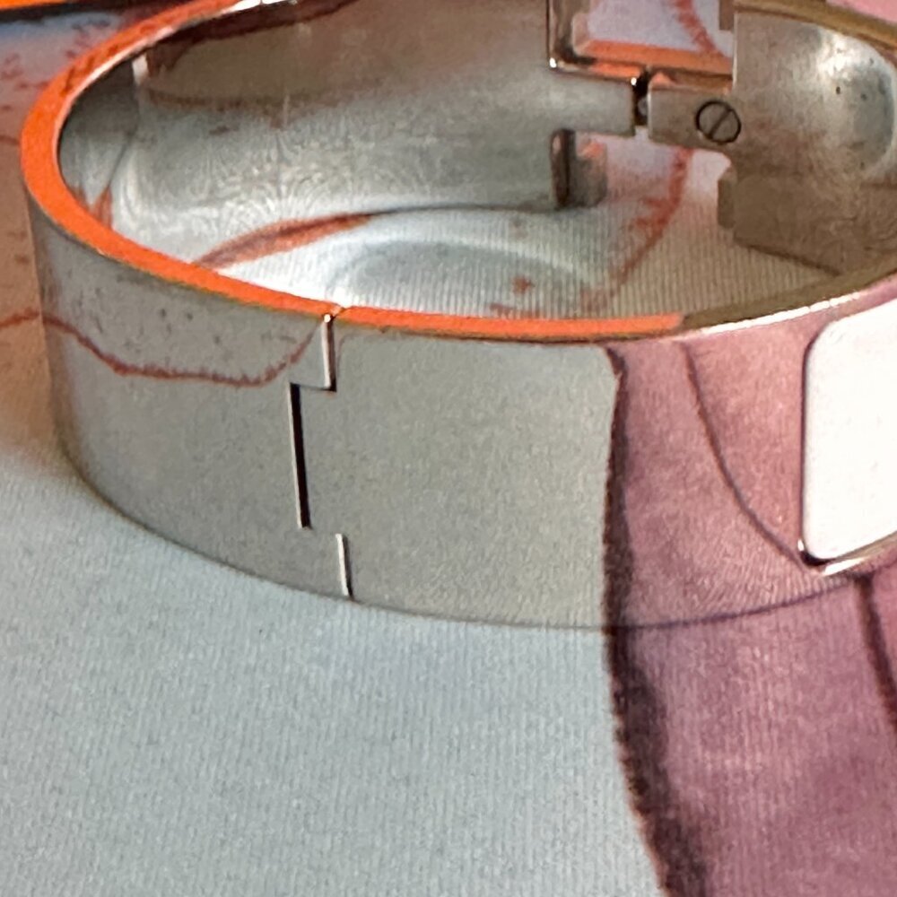 HERMES Clic Clac H bracelet White/Sliver - Picture 11 of 13